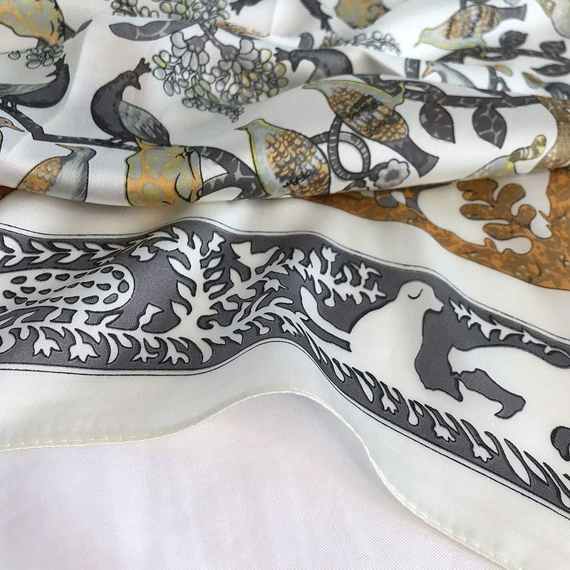 FONYVE Silk Feeling Scarf Medium Square Satin Head Wrap for Women 27.5 inches - Image 3